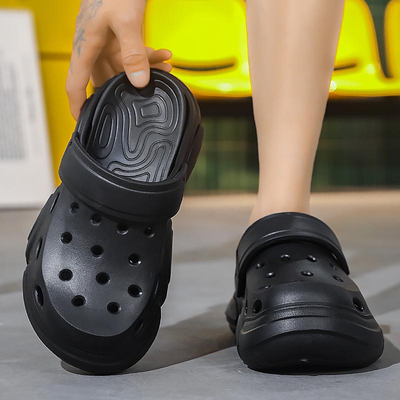 Summer Men's Thick-Soled Non-Slip Breathable Toe-Cap Sandals Casual Beach Slippers