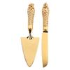 Zinc Alloy Cake Cutter Serving Spatula Non Slip Handle Gold Cake Serving Set  Afternoon Tea
