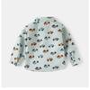 Boys Cotton Shirt 2025 Spring and Autumn New Children's Cute Printed Shirt Children's Long-sleeved Top Tide