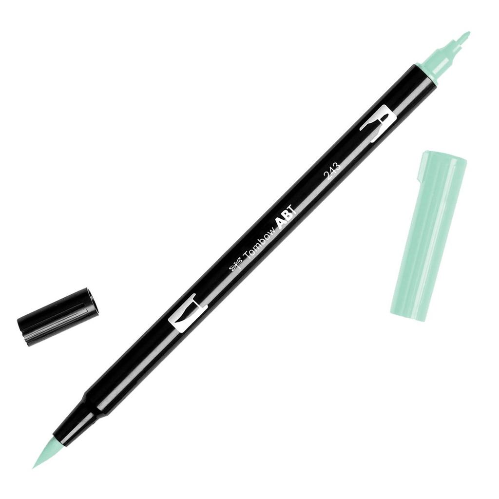 Tombow Dual Brush Pen ABT Water-Based Graphic Marker 243 Mint Green, Art Pen for Design, Illustration and Hand Lettering