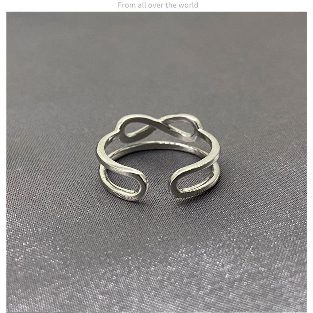 Hochzeit Verlobungsfeier Gekreuzte Ringe Mädchen Verstellbarer Mode Offener Legierungsring Handschmuck Dekor Geburtstagsgeschenk