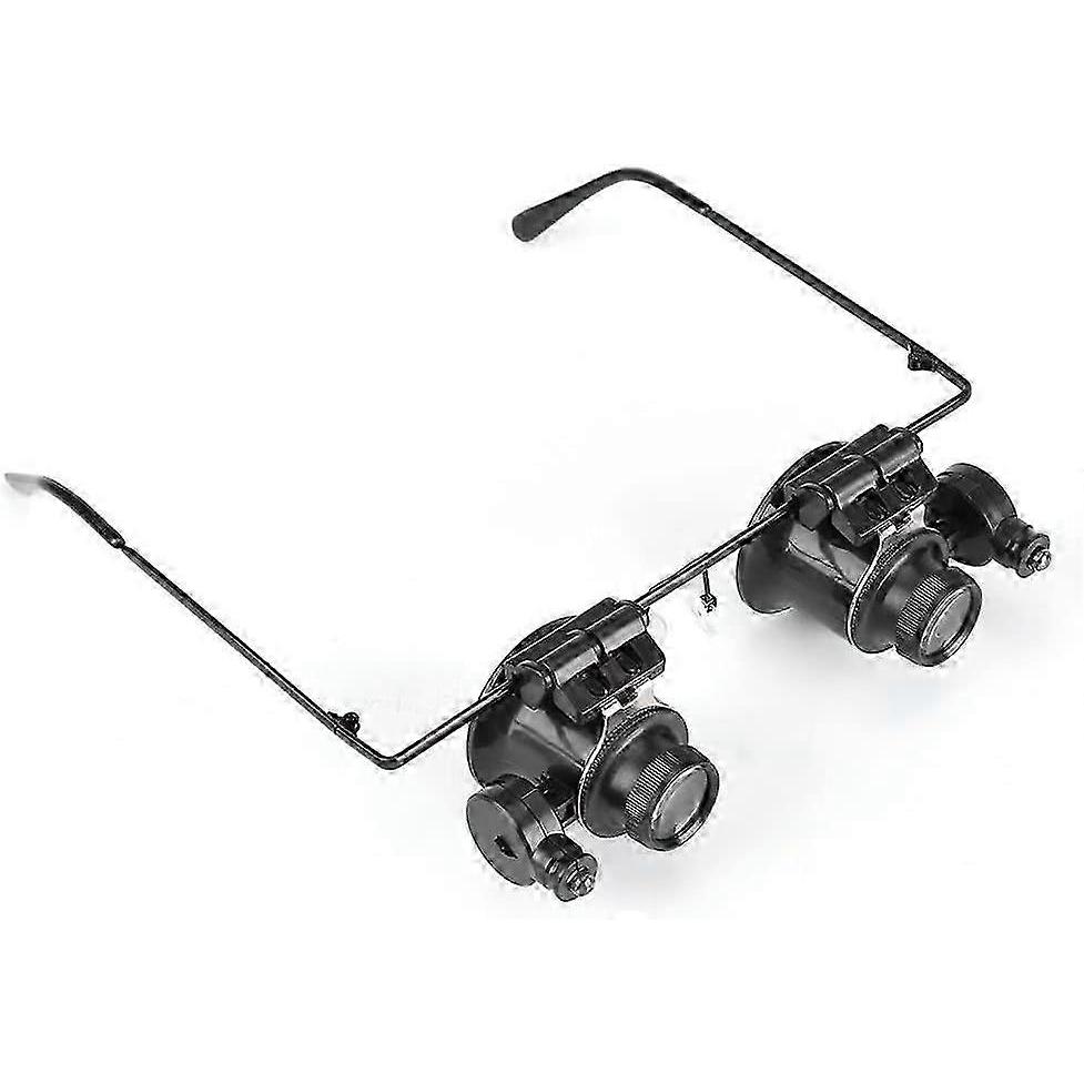 Professional Magnifying Glasses Jewelers Loupe Tool Working Clock Repair Glasses 20XMagnifying LED Light Lens Magnifier for Jeweler, Watchmaker, Coin
