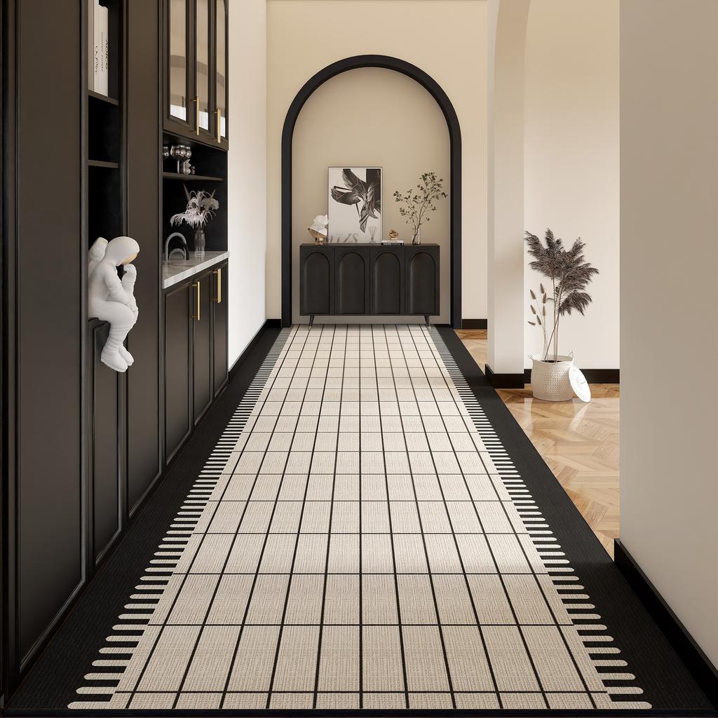 Hallway Floor Mat Home Corridor Entrance Door Mats Long Strip Non-slip Wear-resistant Carpet Modern High-end Style Big Size Rug