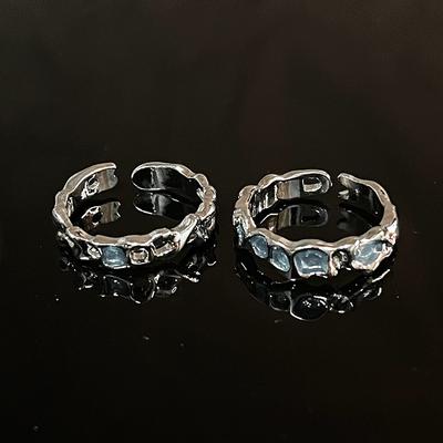 Iceland Ring Niche Design Cold Wind High-End Open Index Finger Ring Personality Cool French Pleated Ring