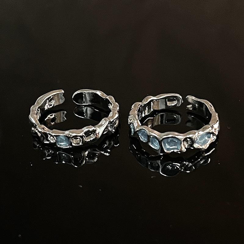 Iceland Ring Niche Design Cold Wind High-End Open Index Finger Ring Personality Cool French Pleated Ring