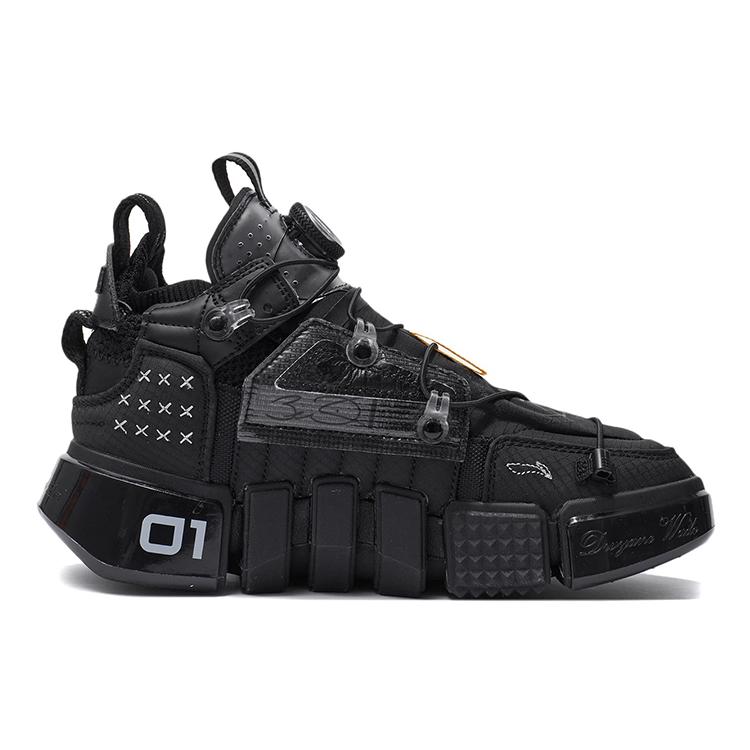 LiNing Futuristic Cushioned Anti-Slip Wear-Resistant Breathable Lightweight Low-Top Sports Casual Shoes Women's Black AGWR022-1