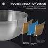 Stainless Steel Fruit Salad Bowl Multi-Function Storage Container Kitchen Snack Dessert Serving Bowl Snack Container