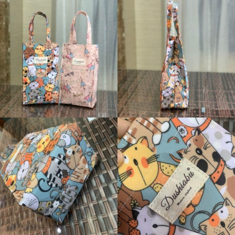 Sport Camping Accessories Oxford Water Bottle Holder Cute Print Hand Carrying Water Bottle Handbag Waterproof Umbrella Bag