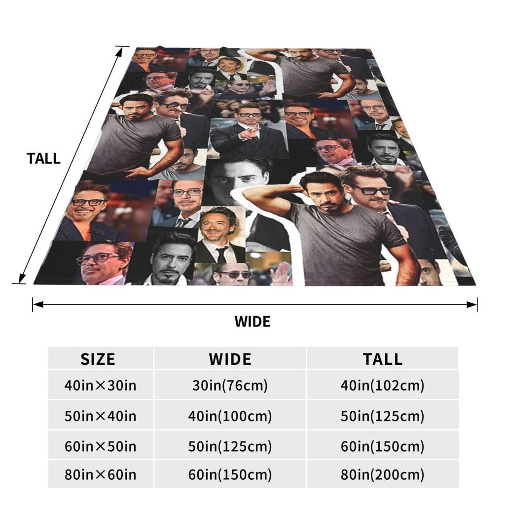 Robert Downey Jr Blanket Fleece Sofa Throw Blanket Warm Throw Blankets for Couch Bedding Outdoor Throws Bedspread Quilt