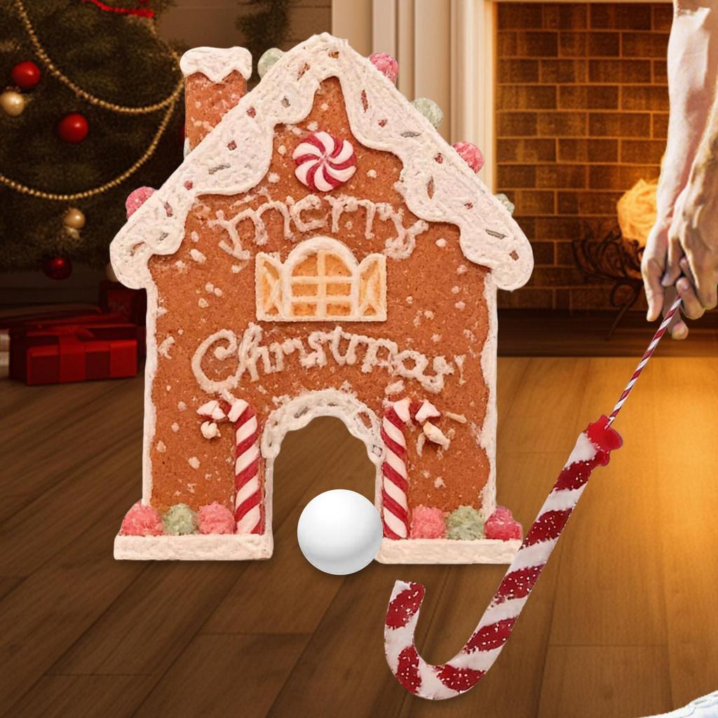 Christmas Golf Games Christmas Toys Portable Gingerbread Holiday Miniature Indoor Golf Set For Kids Adults Family Living Room