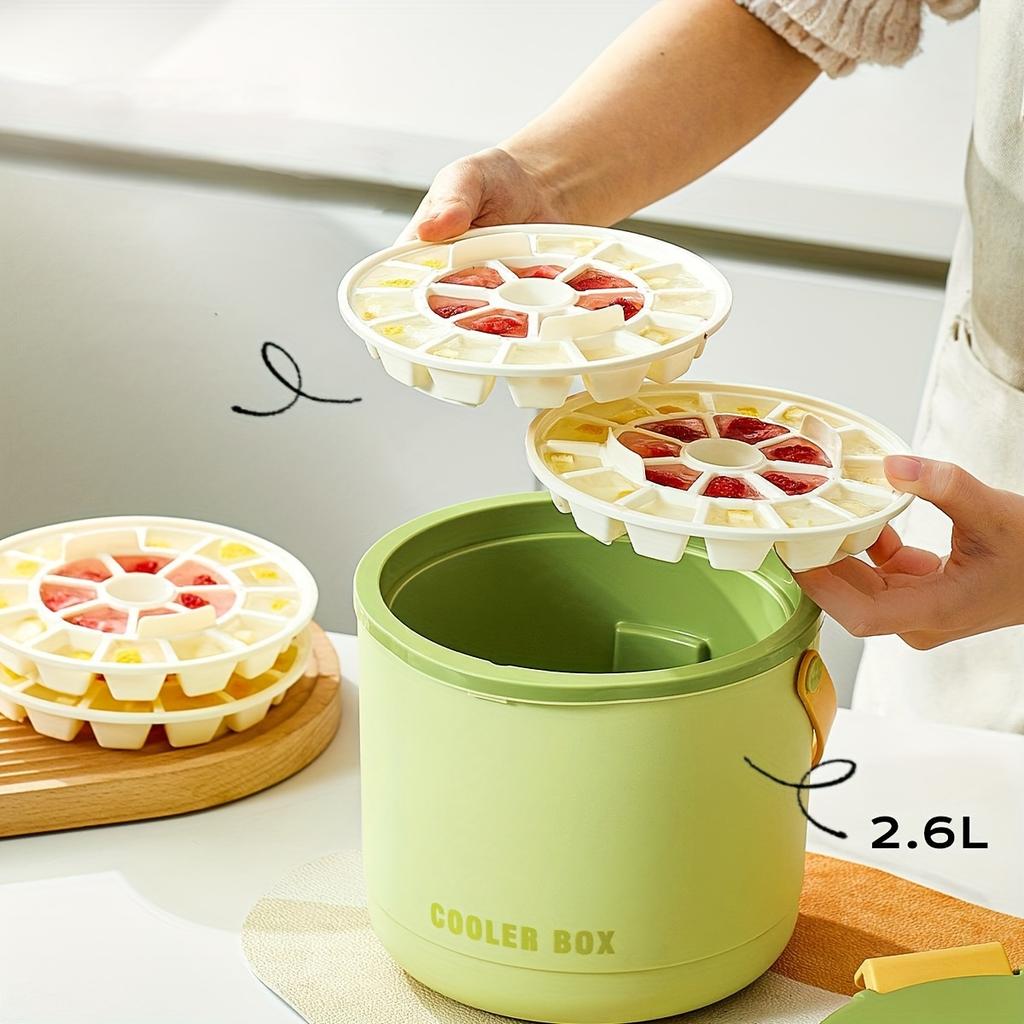 87oz Portable Ice Bucket + Ice Mold,It Has Excellent Insulation,ice Cubes Don't Melt Easily,very Convenient for Parties At the Beach or Pool In Summer