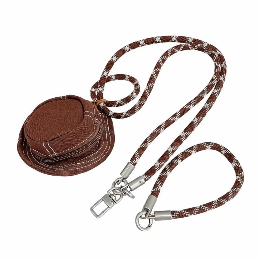 Koreanischer Denim Fischerhut Anhänger Beutel Mini Personalisierbares Design Hängende Kopfhörertasche Anti-Verlust Handgelenkband Geldbörse Schlüsselanhänger