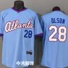 Unisex Baseball Jersey 2026 Warriors Team 28 Olson Light Blue City Edition Embroidered Short Sleeve Sport Shirt