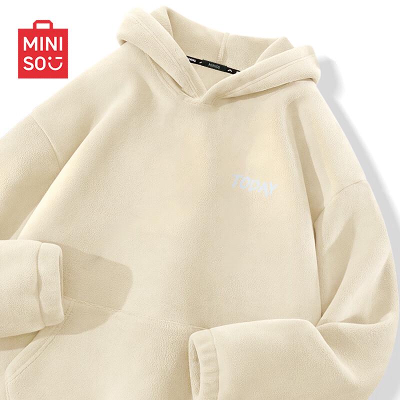 

MINISO Men s Double-Sided Fleece Hooded Sweatshirt XL