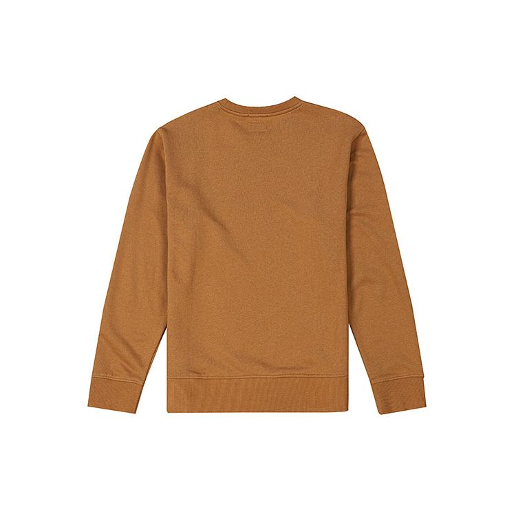 Timberland Logo Embroidered Solid Color Crew Neck Sweatshirt Men Sweatshirt Light-Brown A5SF8-P47