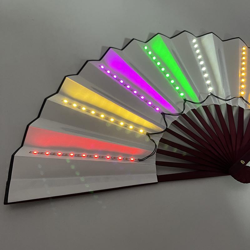 Luminous Foldable Glow Fan for Festivals & Raves
