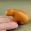Mini Niedliches Holz Nilpferd Schreibtisch Ornament Hippo Tier Statue Handwerk Kreative Heimdekoration Lustige Geschenke