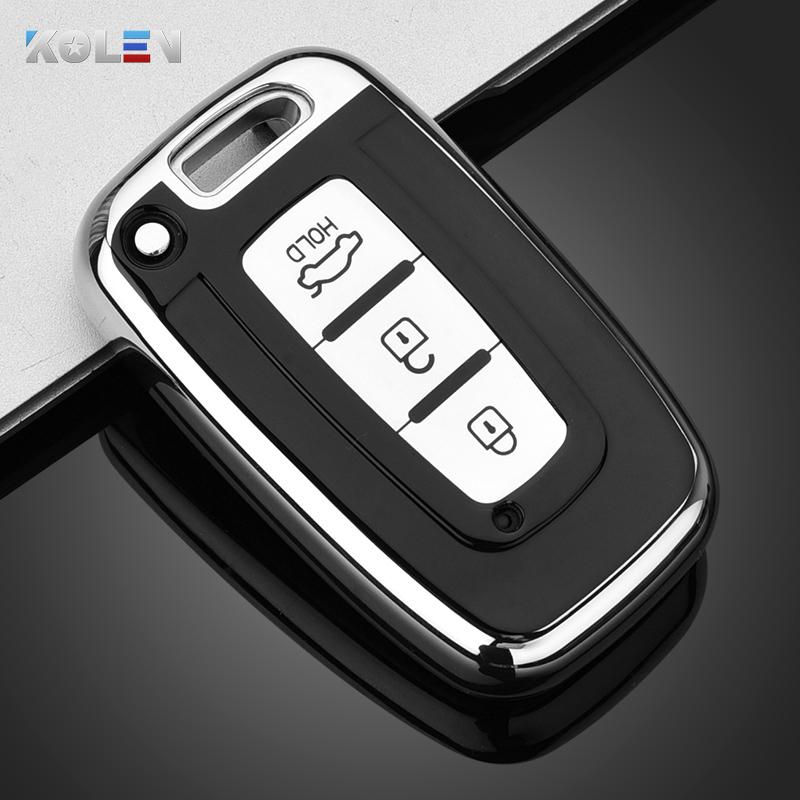 Soft Tpu Auto Smart Key Fob Cover Case Housing Fit For Hyundai Solaris Hb20 I30 Veloster Sr Ix35 Elantra Accent Fit For Kia Rio Sportage K2 K3