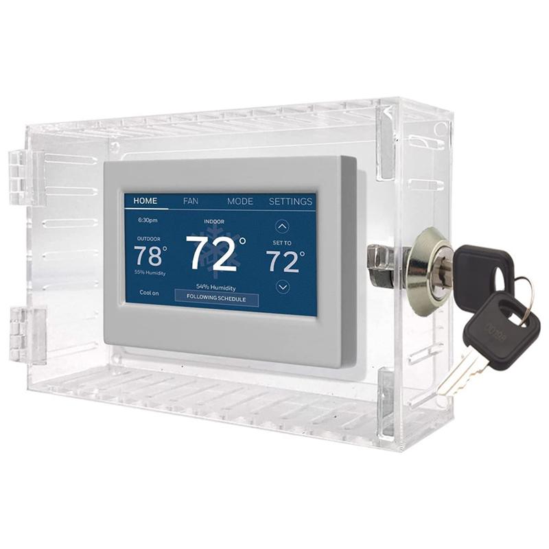 B97A-4X Universal Thermostat Lock Box With Key Thermostat Cover Fits Thermostats 7X4.5 Inches Or Smaller