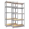 Metalowy Regał Magazynowy Zestaw 2 Szt. 150 X 75 X 30 Cm Humberg Hr-810