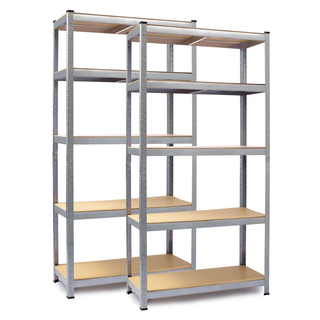 Metalowy Regał Magazynowy Zestaw 2 Szt. 150 X 75 X 30 Cm Humberg Hr-810