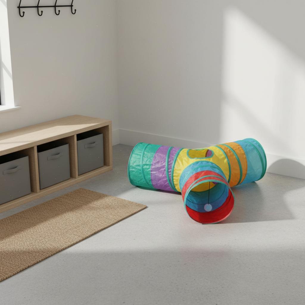 3-Way Feline Tunnel Easy To Clean Pet Accessory for Indoor