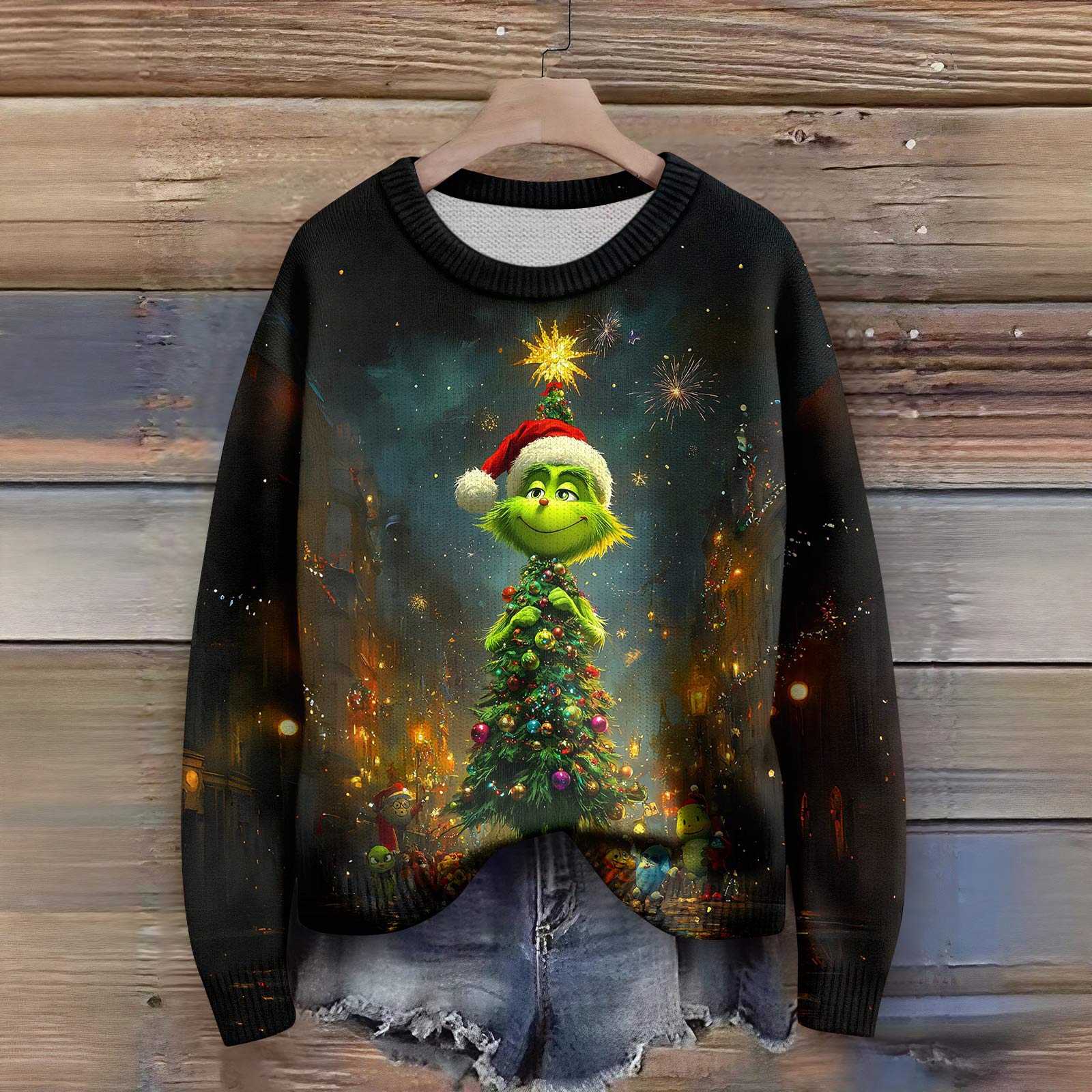 

Пуловеры с длинным рукавом для женщин, с круглым вырезом, повседневные, милые, с принтом, вязаные, оверсайз XL