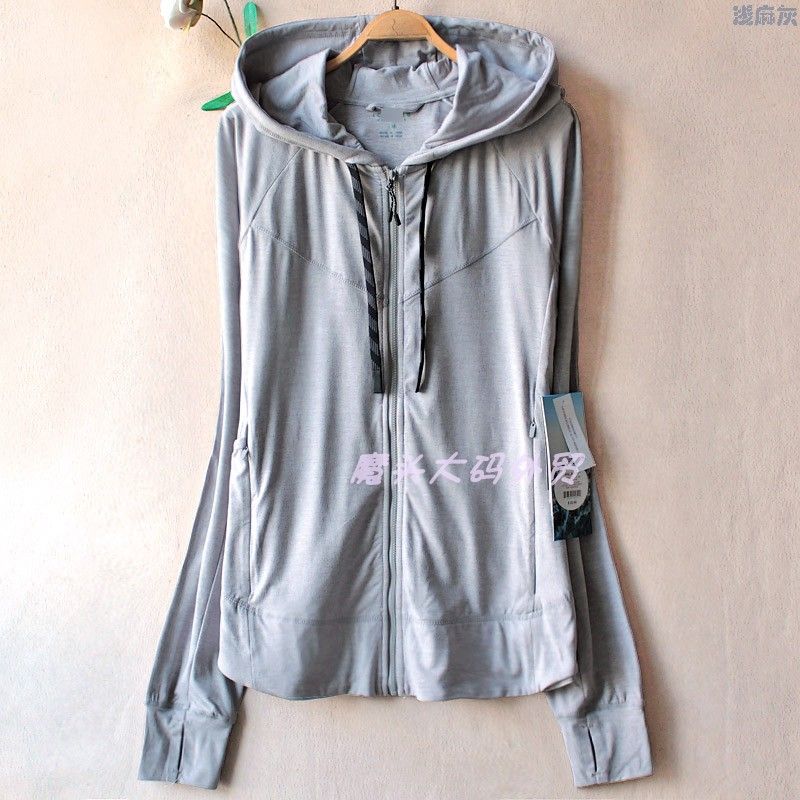 Export Women's Plus Size Spring & Fall Outdoor Sports Running Cardigan Quick-Drying Sanding Belt Finger Stall Yoga Outwear 726