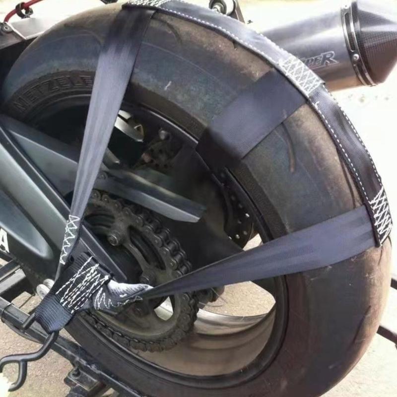 Secure Motorcycle Wheel Holding Straps Polyester Wheel Securing Straps Simple Installation for Enhances Transport Safet