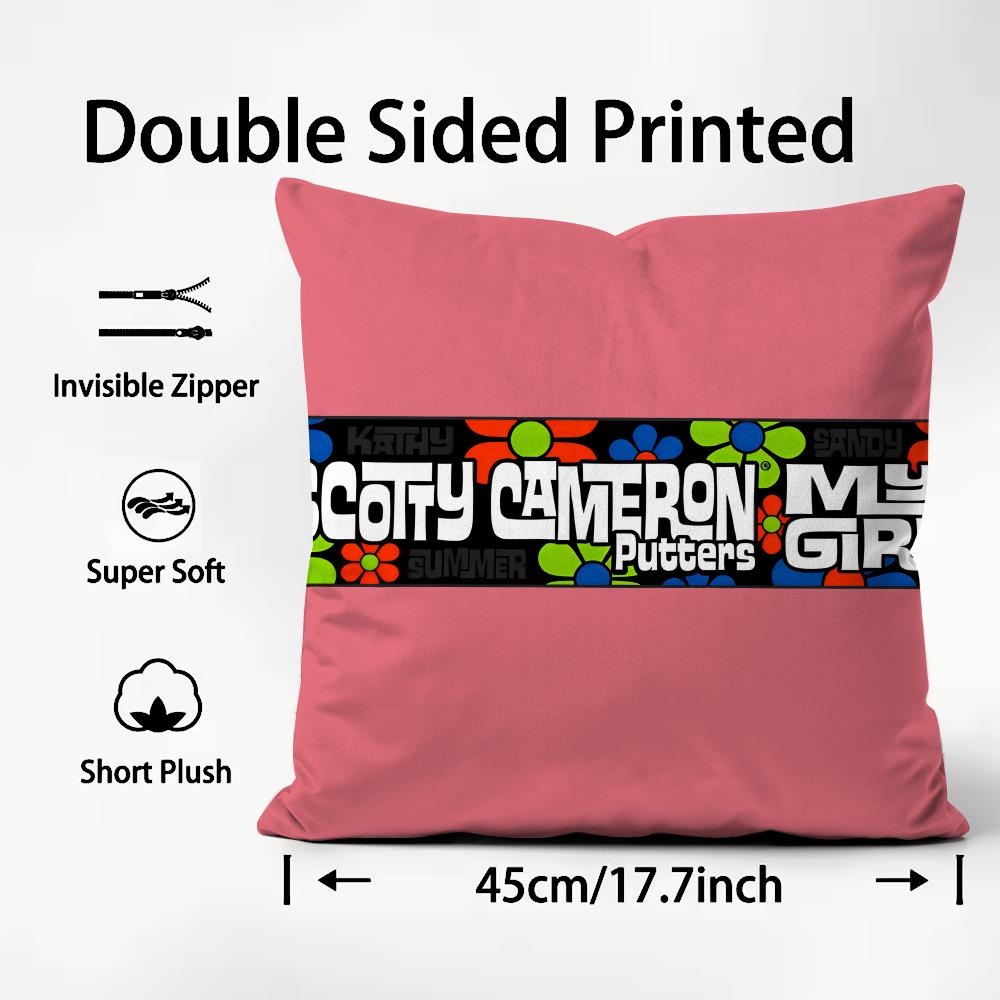 Luxury S-SCOTTY C-CAMERON Cushion Cover Pattern Printed Pillowcase for Living Room Sofa Cushion Cover & Bedroom Decor