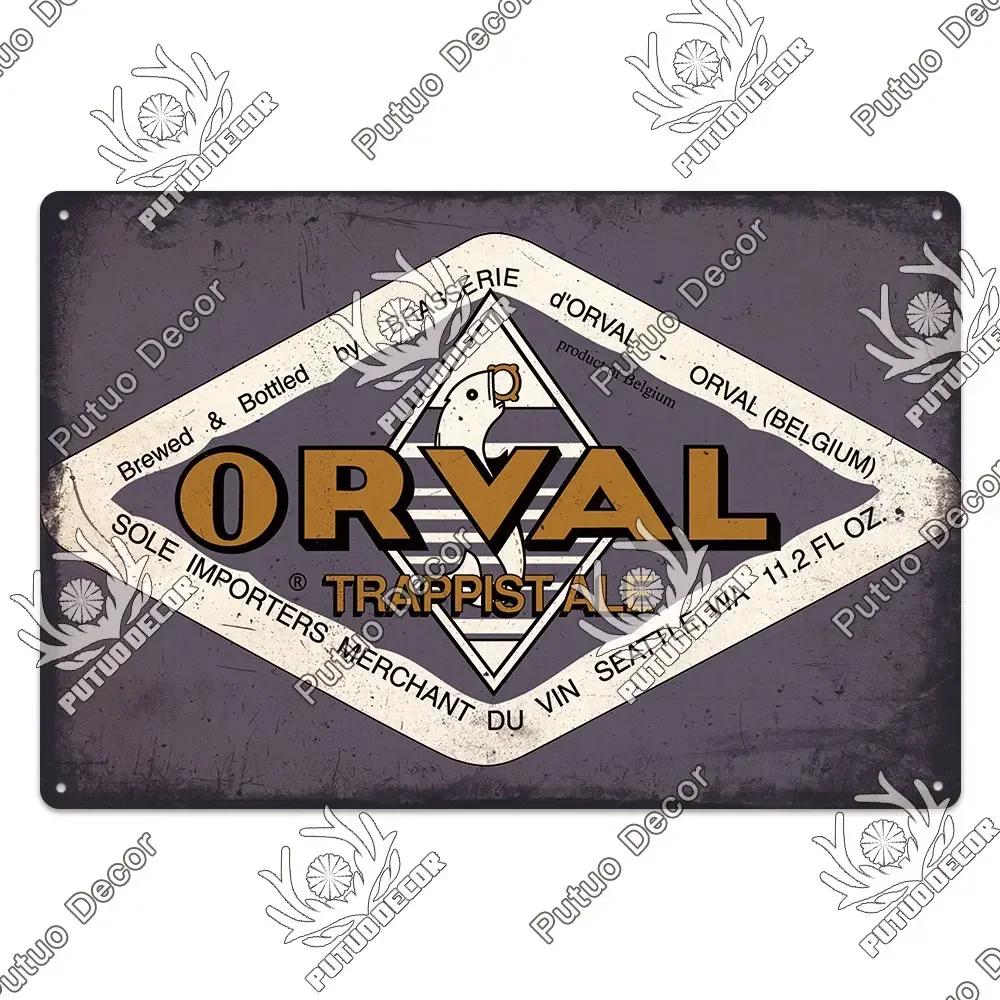 Putuo Decor's Belgium Beer Metal Plaque Retro Wall Art for Pub Bar Man Cave Club Vintage Style Decorative Sign