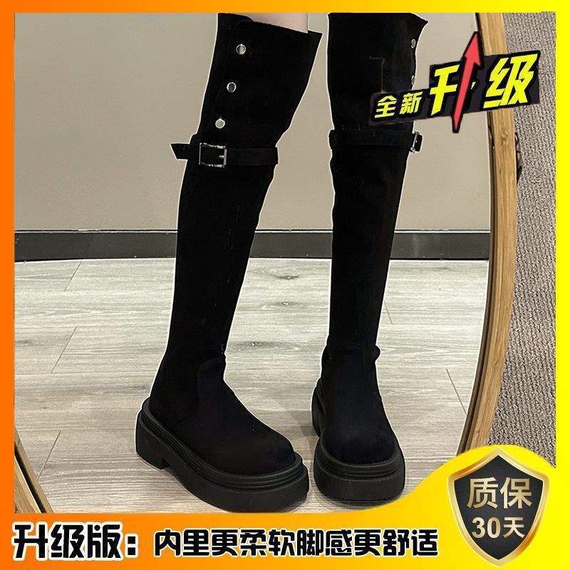 Two Wear Folded Thick-soled Boots for Children, New Thick-heeled Knee Knight Boots In Autumn and Winter 2025, Spring and Autumn