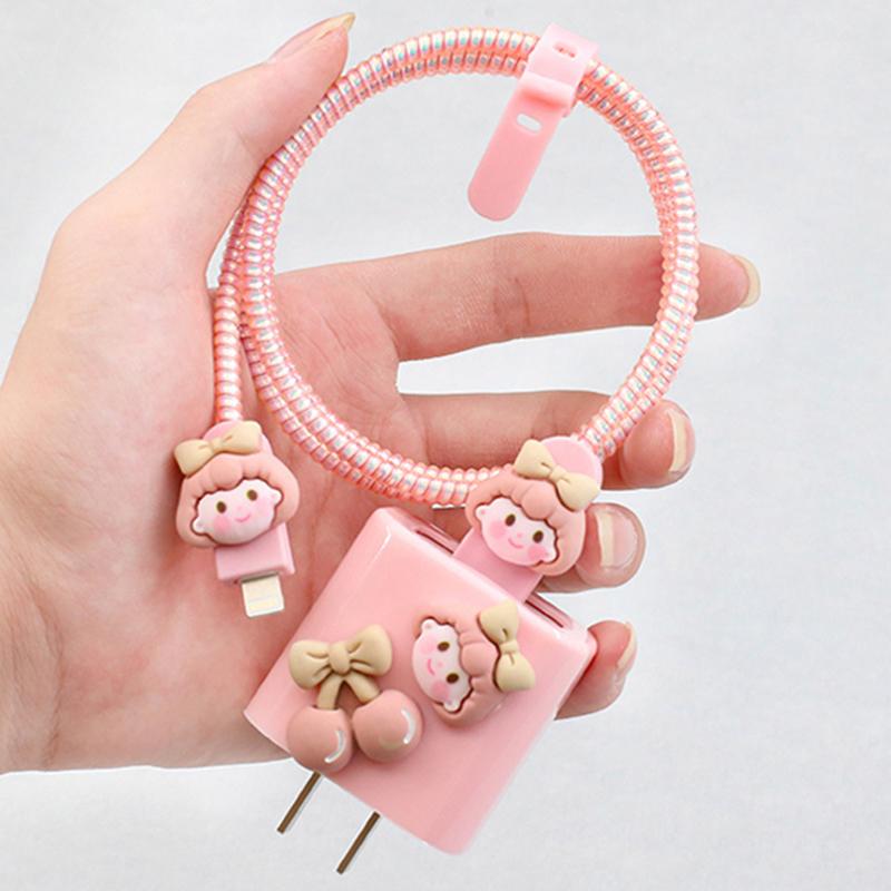 2025 New Charger Cable Protector Cover For IPhone 15 14 13 12 Pro 18W 20W Charger Cat Claw Design Data Cable Winder Protective