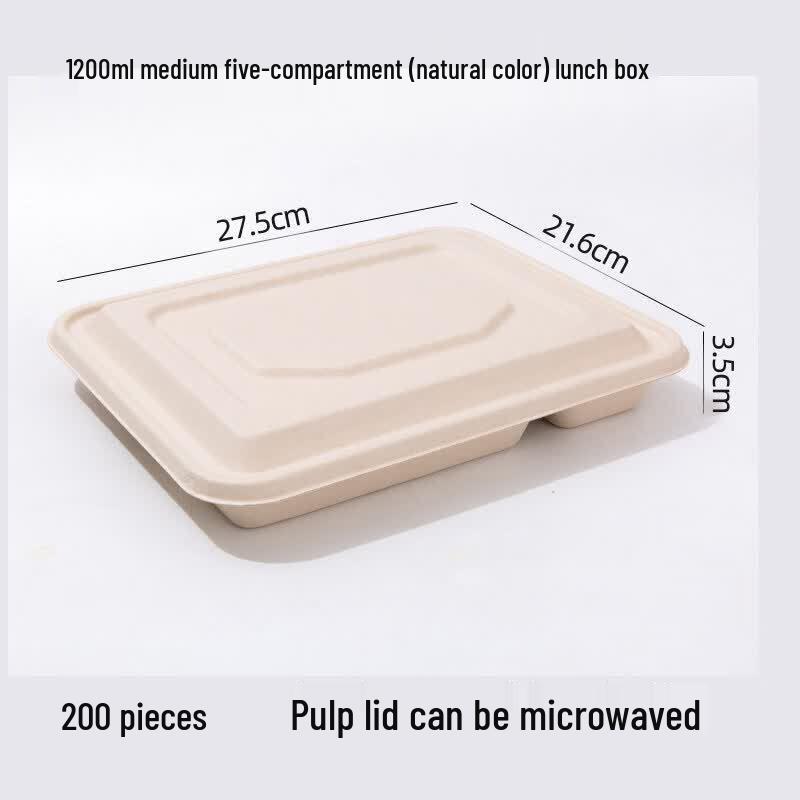 ZLIII Biodegradable 5-Compartment Disposable Food Containers