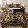 3D Leopard Print Bedding Set Black Reverse Duvet Cover Set Animal Fur Pattern Bed Linen 2/3pcs Bed Set Pillowcase No Sheet