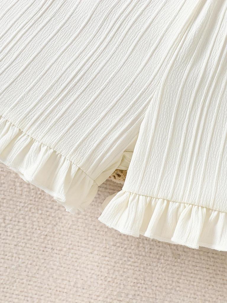 European-American Style Summer Girl's Floral Embroidery Sleeveless Top & Shorts Set