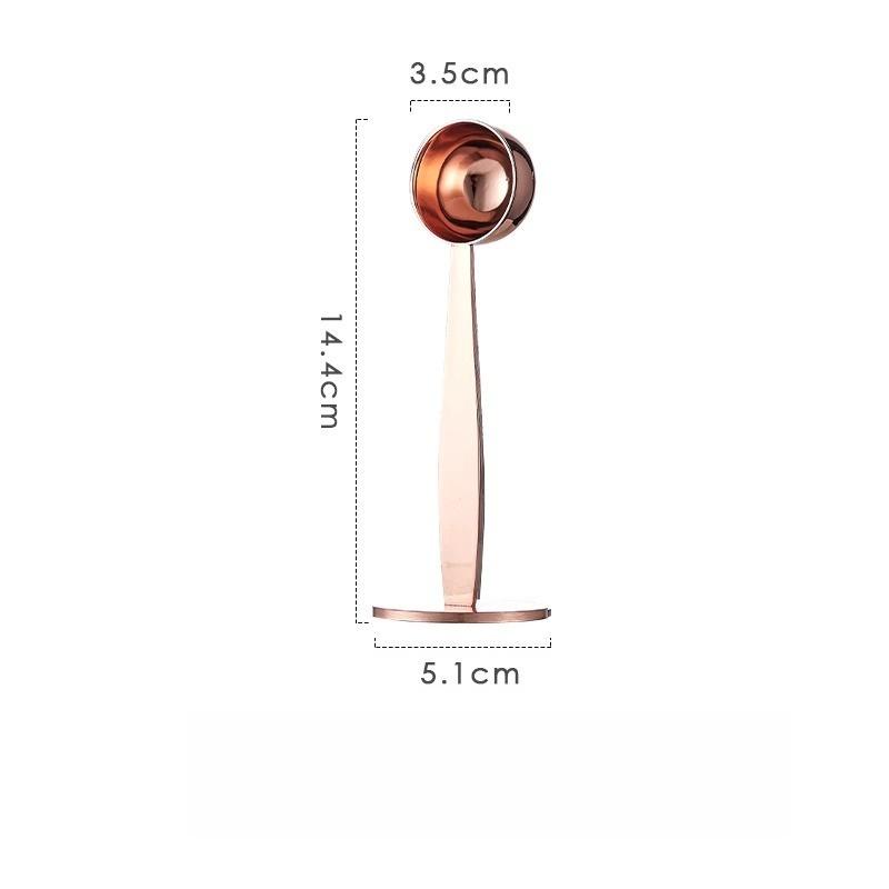 Stainless Steel Coffee Scoop Measuring Tablespoon Stand-up Coffee SpoonTamping 2 In 1 Kitchen Powder Measuring Scoop Coffee Tool