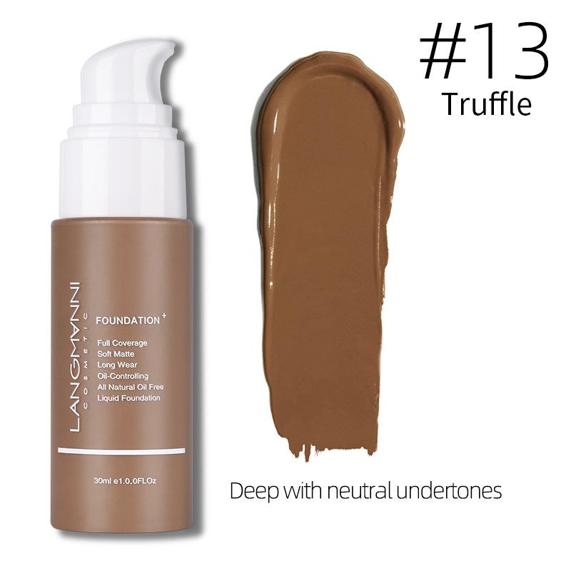 13 Color Matte Oil Control Concealer Foundation Make-up Liquid Light and Thin Moisturizing Liquid Foundation Not Easy To Take Off Makeup Daily Makeup