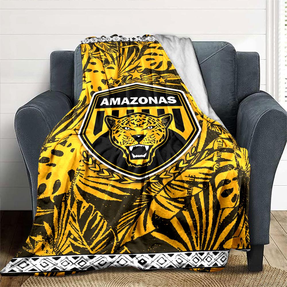 AMAZONAS FC Logo Print Flannel Blanket High Quality Warm Comfortable Cover for All Seasons Perfect for Gifts Home Decor