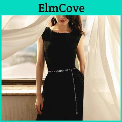 Womens Metallic Water Diamond Chain Waist Belt For Summer Dress Accessories