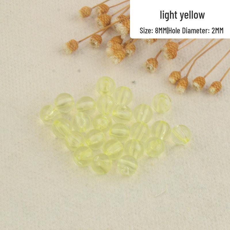 Perforated Transparent Round Acrylic Beads: Solid Color Crystal Resin Beads for DIY Beading Projects