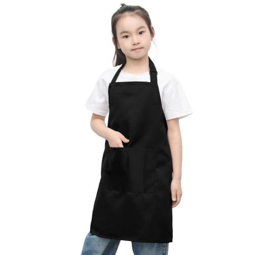cozycube Kids Apron for Elementary School Students, Made with Quick-Drying Fabric, Wrinkle-Resistant, Adjustable Neck Strap, Water-Repellent, Stain-Re
