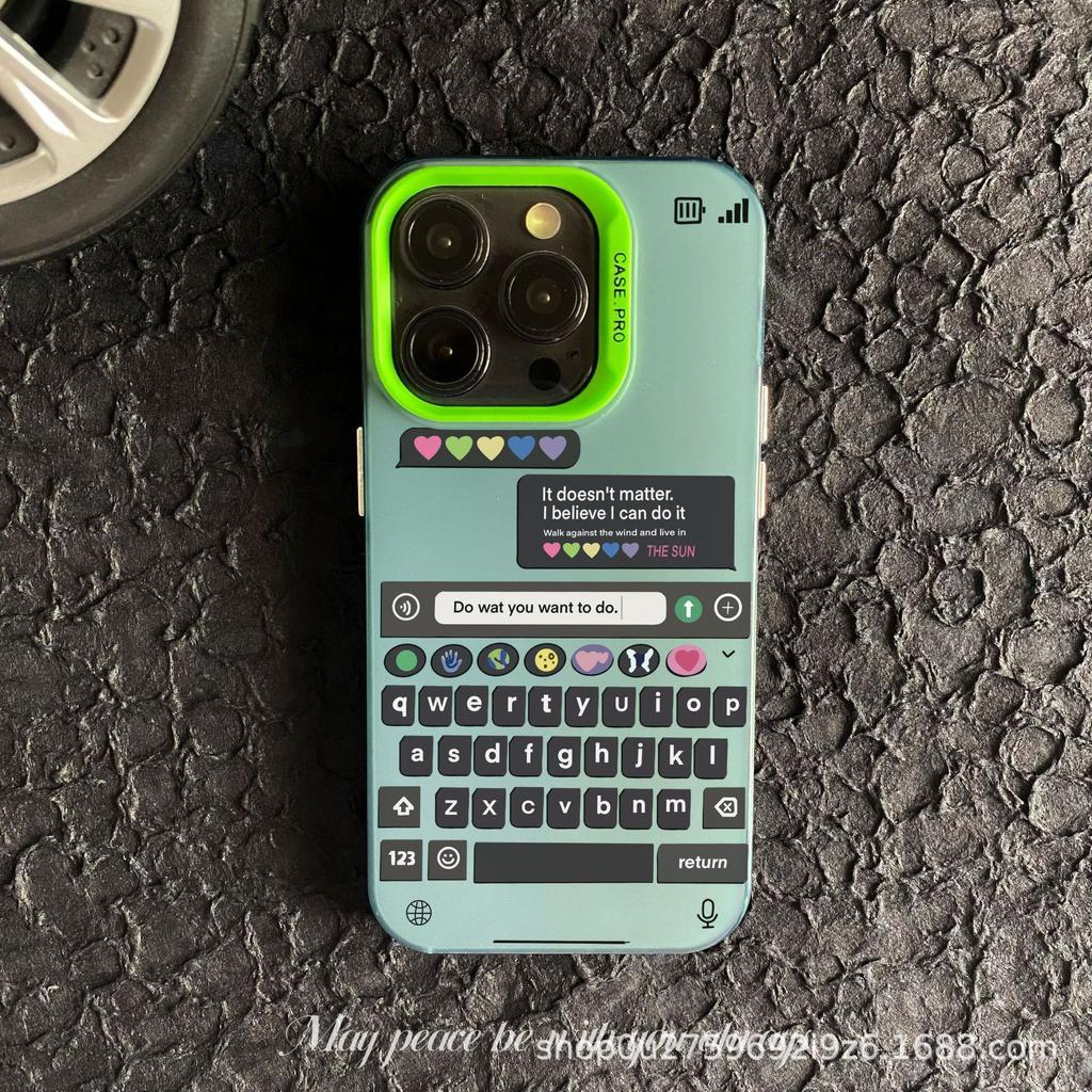 iPhone15Pro Keyboard Mobile Phone Case: Laser Soft Case for Apple 14/13/12/11XsMax, XR/X Tide Design