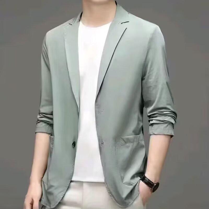 Men's Ultra-Thin Ice Silk Sun Protection Jacket - Lightweight Spring/Fall Casual Blazer
