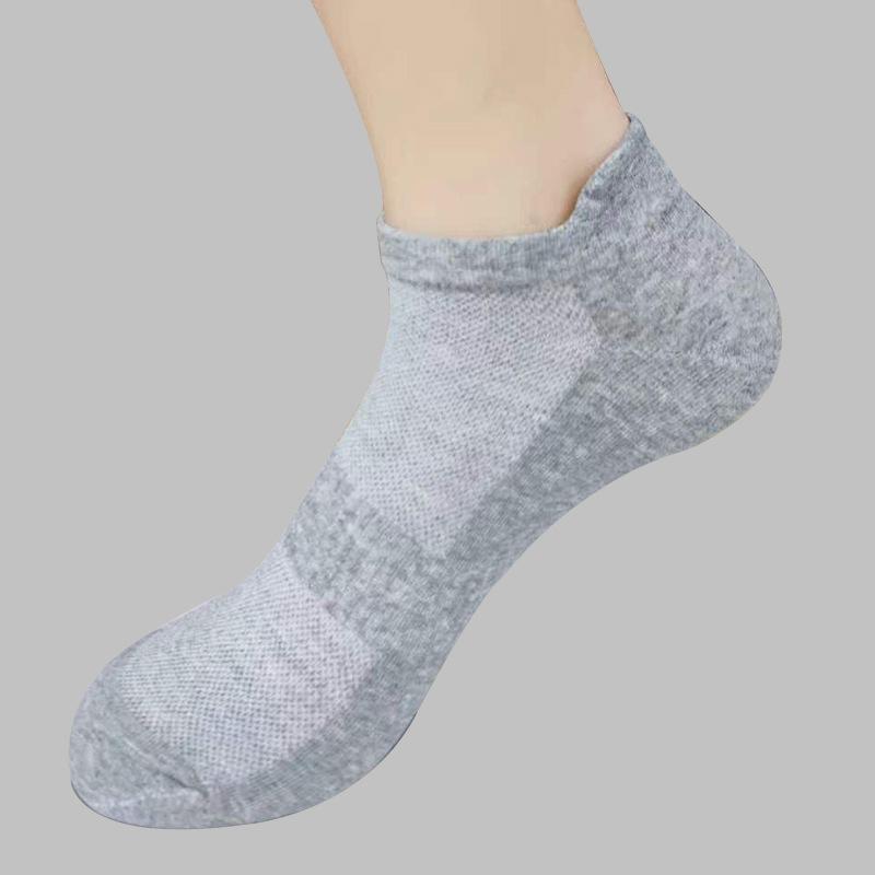 Men's Plus Size Summer Mesh Cotton Ankle Socks - Low Cut, Lightweight, Solid Color Sports Socks