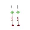 Green Auspicious Cloud Round Bead Fringed Ear Hook, Ancient Style And National Tide High-End Sense, Small Fresh And Fashionable Temperament Earrings