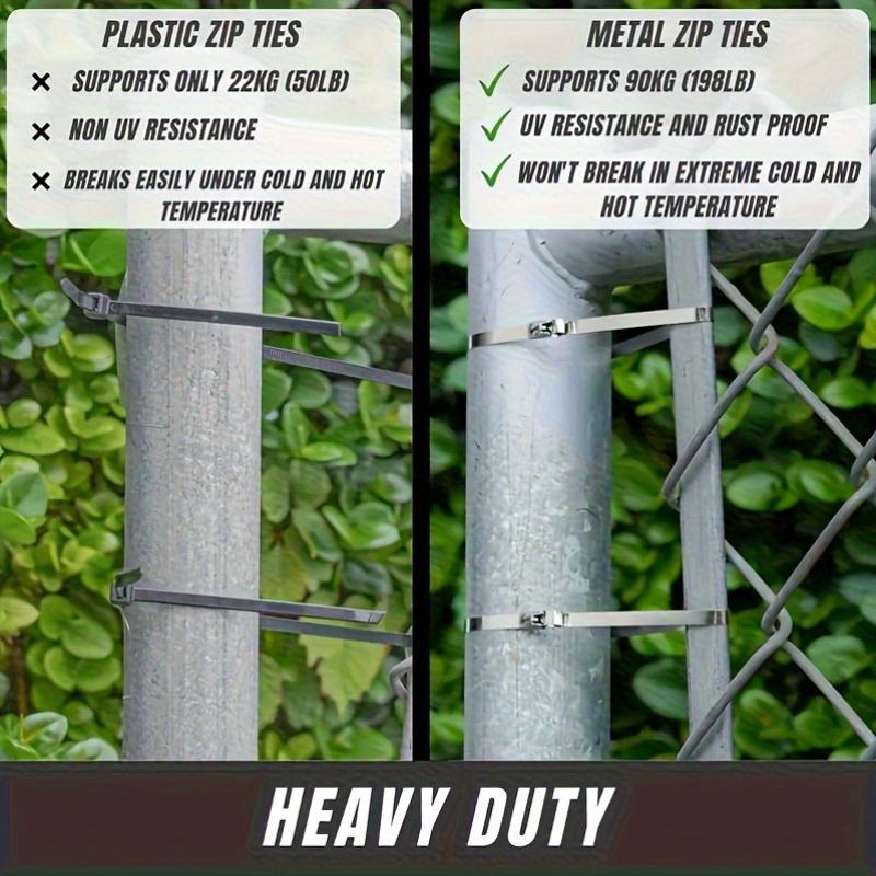 100pcs Metal Self Locking Cable Ties Reusable Heavy Duty Cables Tie Organizer Multifunction Stainless Steel Zip Tie Fastener