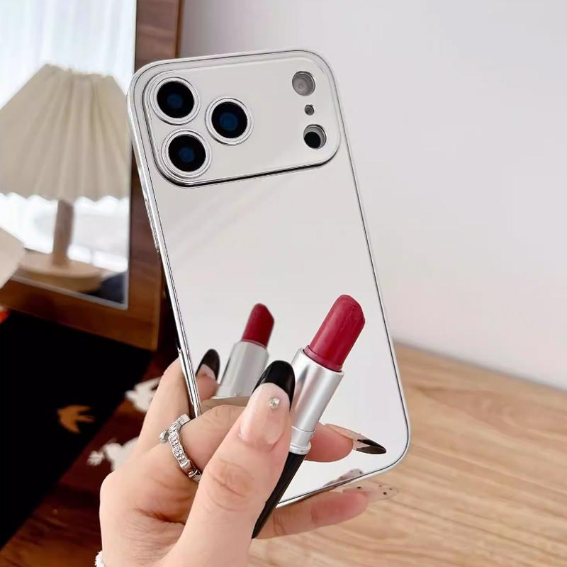 Coque de téléphone Miroir de Maquillage Plaqué Luxe Pour 17 Air 16 Pro Max 15 Plus 14 13 12 11 Acrylique Dur Pare-chocs Anti-choc iPhone 13 Pro Max