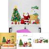 Modern Christmas Wall Sticker Pvc Decorative Removable Santa And Tree For Bedroom And Entryway