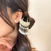1pc U Shaped Hair Sticks Forks Pearls Tassel Pendant Decor Ancient Chinese Hair Bun Maker Shiny Rhinestone Designs